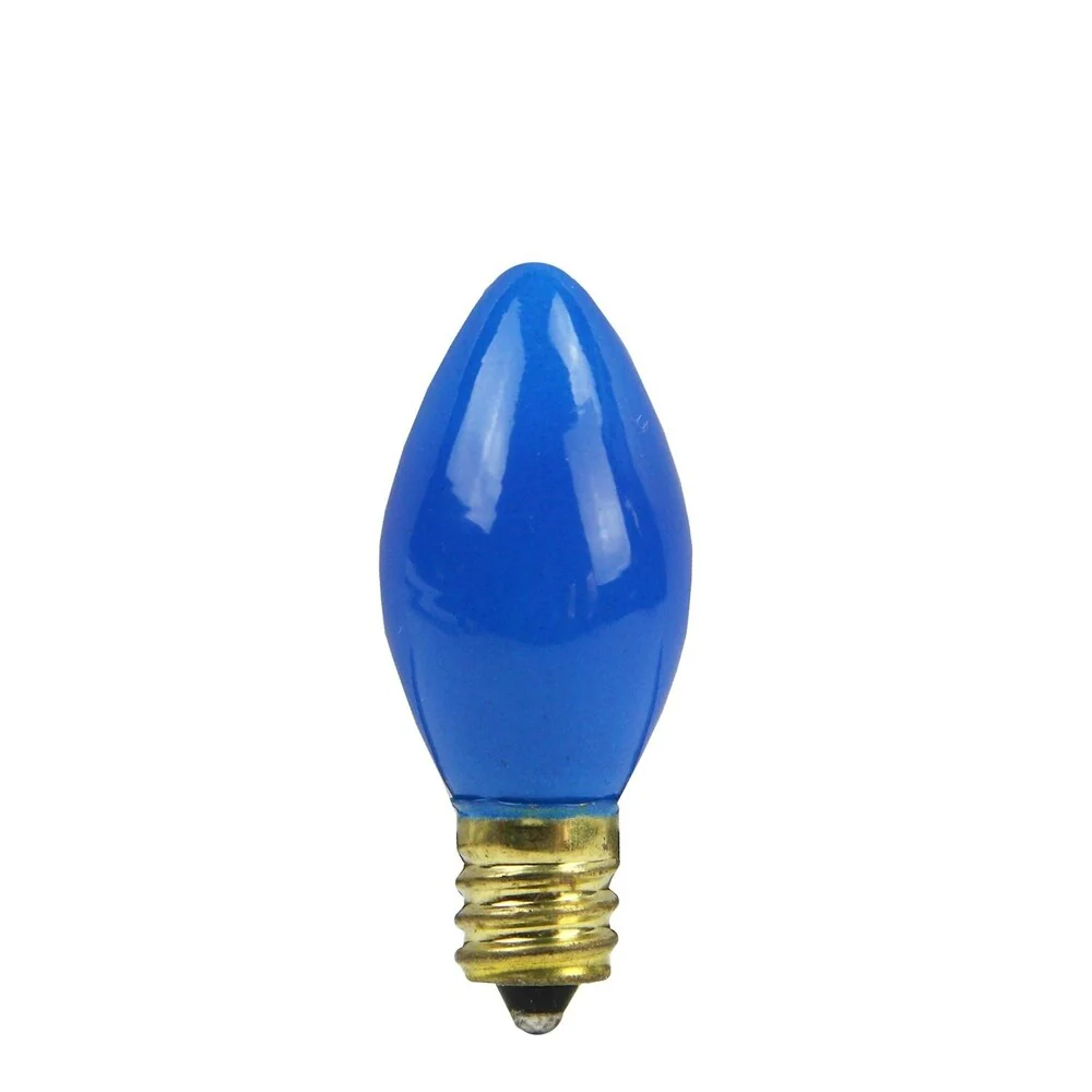 Pack of 4 Opaque Blue C7 Christmas Replacement Light Bulbs 5 Watt