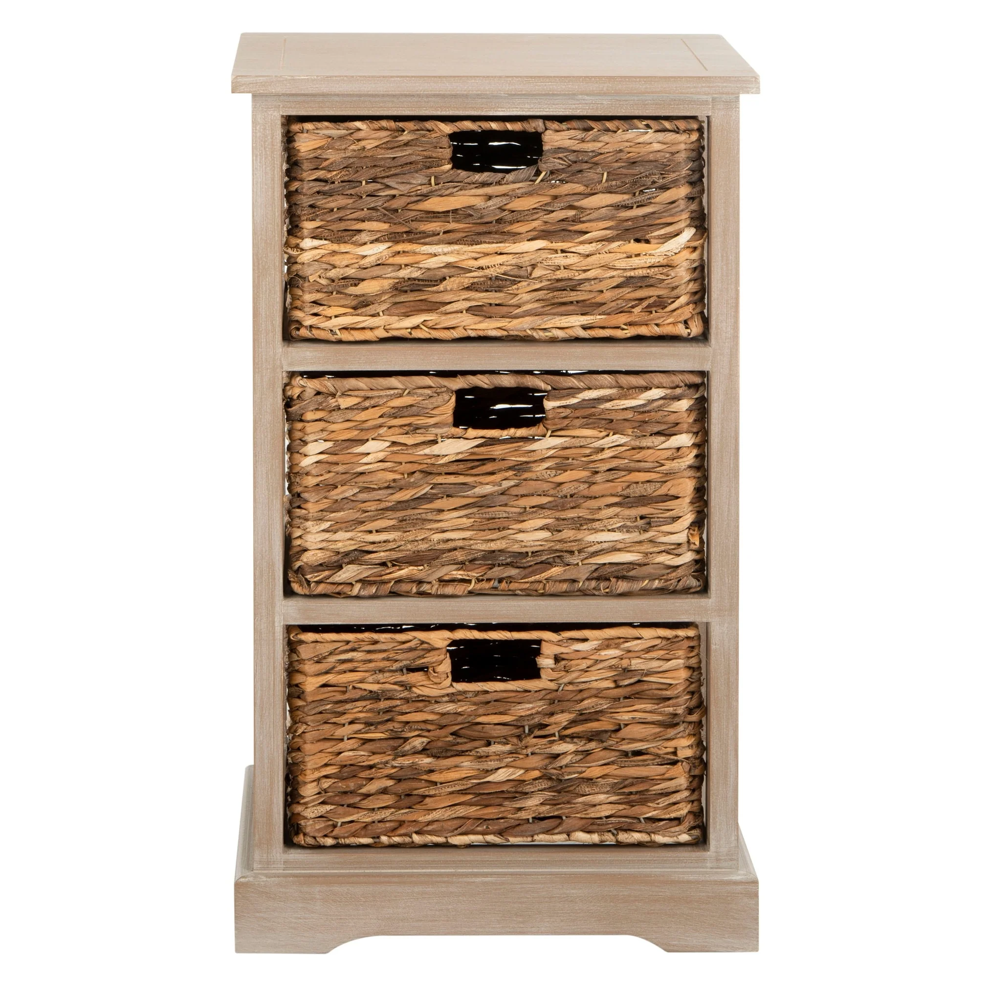 SAFAVIEH Evaline Distressed Black 3 Wicker Basket Storage Unit - 17.3