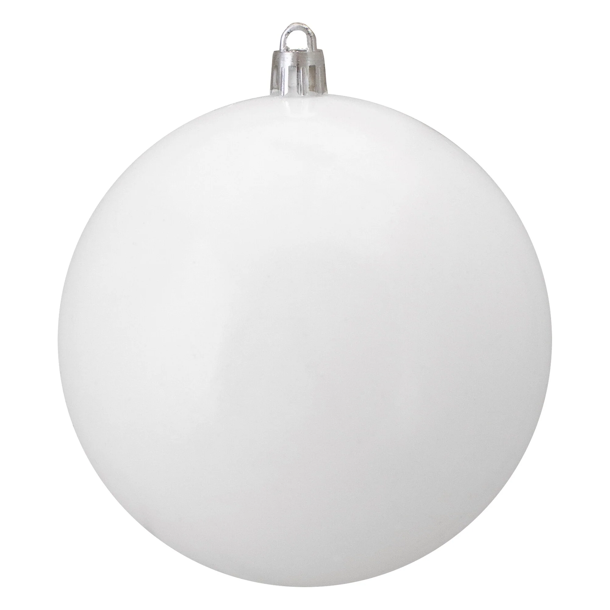 Shiny White Shatterproof Christmas Ball Ornament.