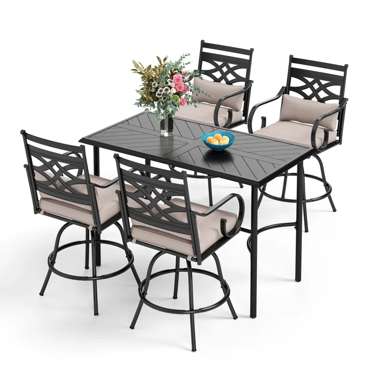 Alyne 4 - Person Rectangular Outdoor Dining Set with Cushions