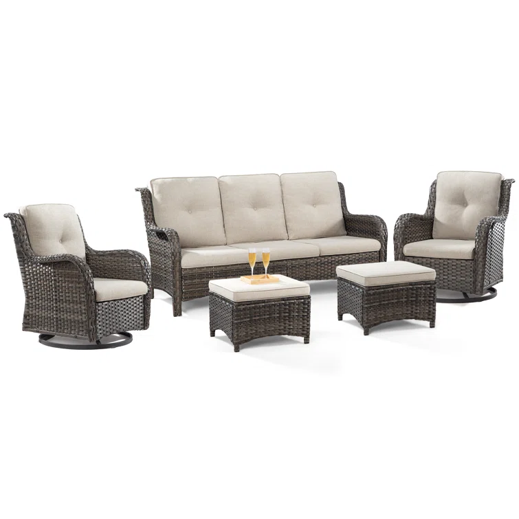 5 - Person Outdoor Seating Group with Cushions
