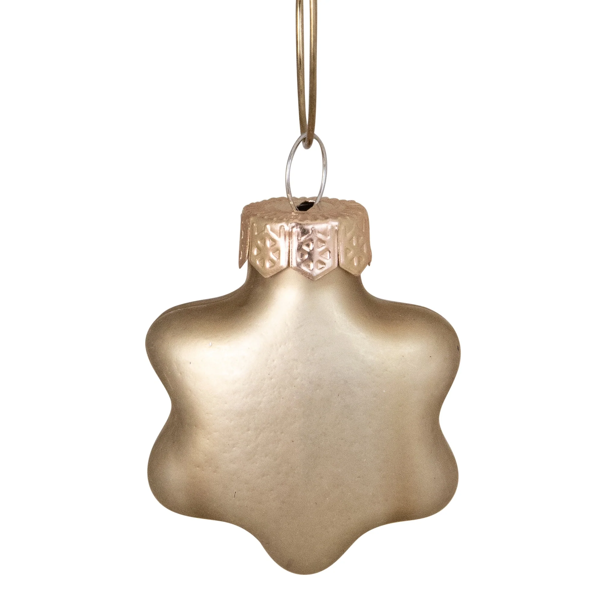 Matte Finish Glass Christmas Star Ornaments 1.75