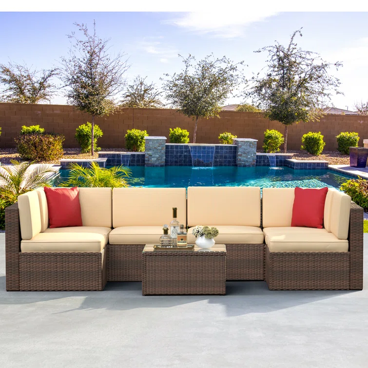 Medan 6 - Person Outdoor Seating Group with Cushions