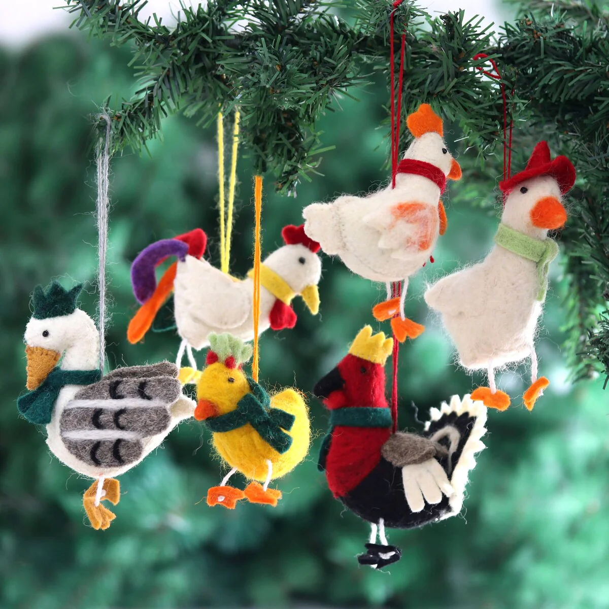 Novica Handmade Fine Feathered Friends Wool Felt Ornaments (Set Of 6)