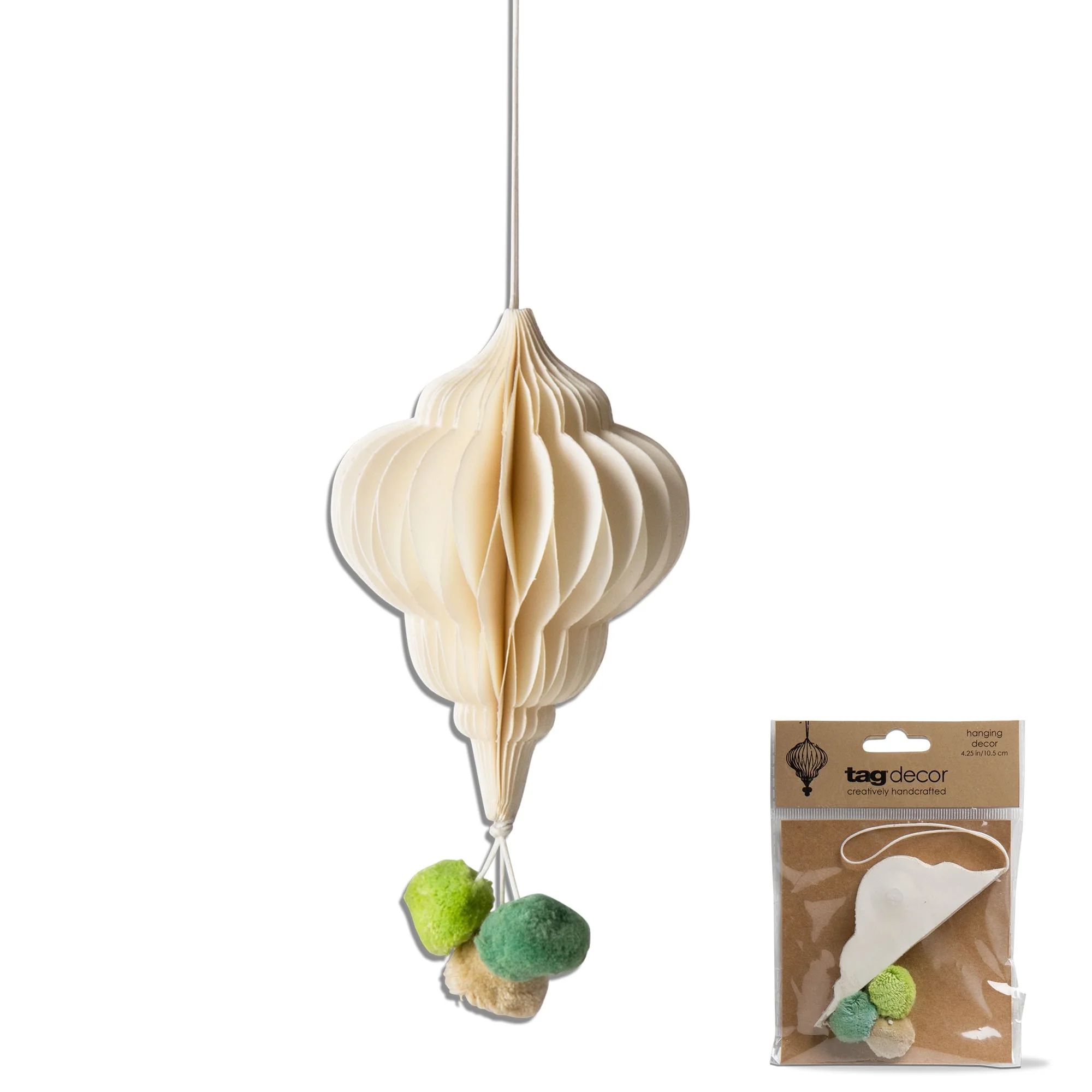 Pom Pom Honey Comb Ornament Natural Decor Decoration Hanging Ornament Xmas Holiday Christmas Tree Home Decor