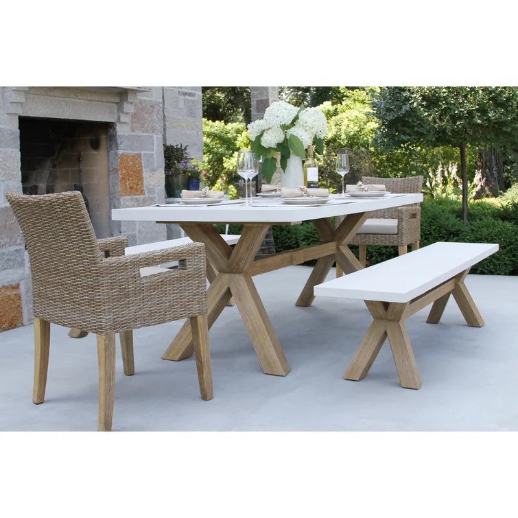 Fleur 8 - Person Rectangular Outdoor Dining Set with Cushions