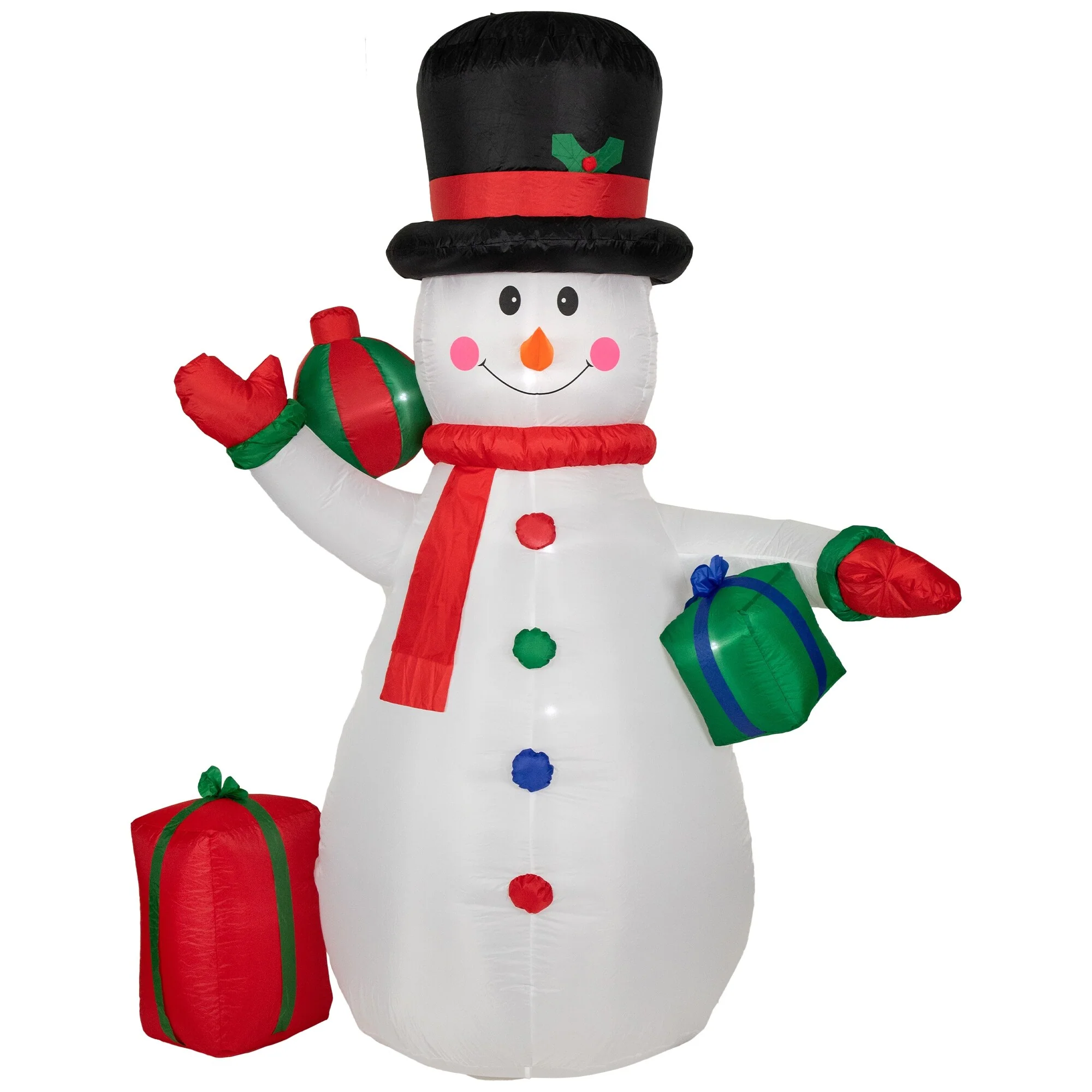 LED Lighted Inflatable Snowman with Gifts Outdoor Christmas Decoration - 8' - White