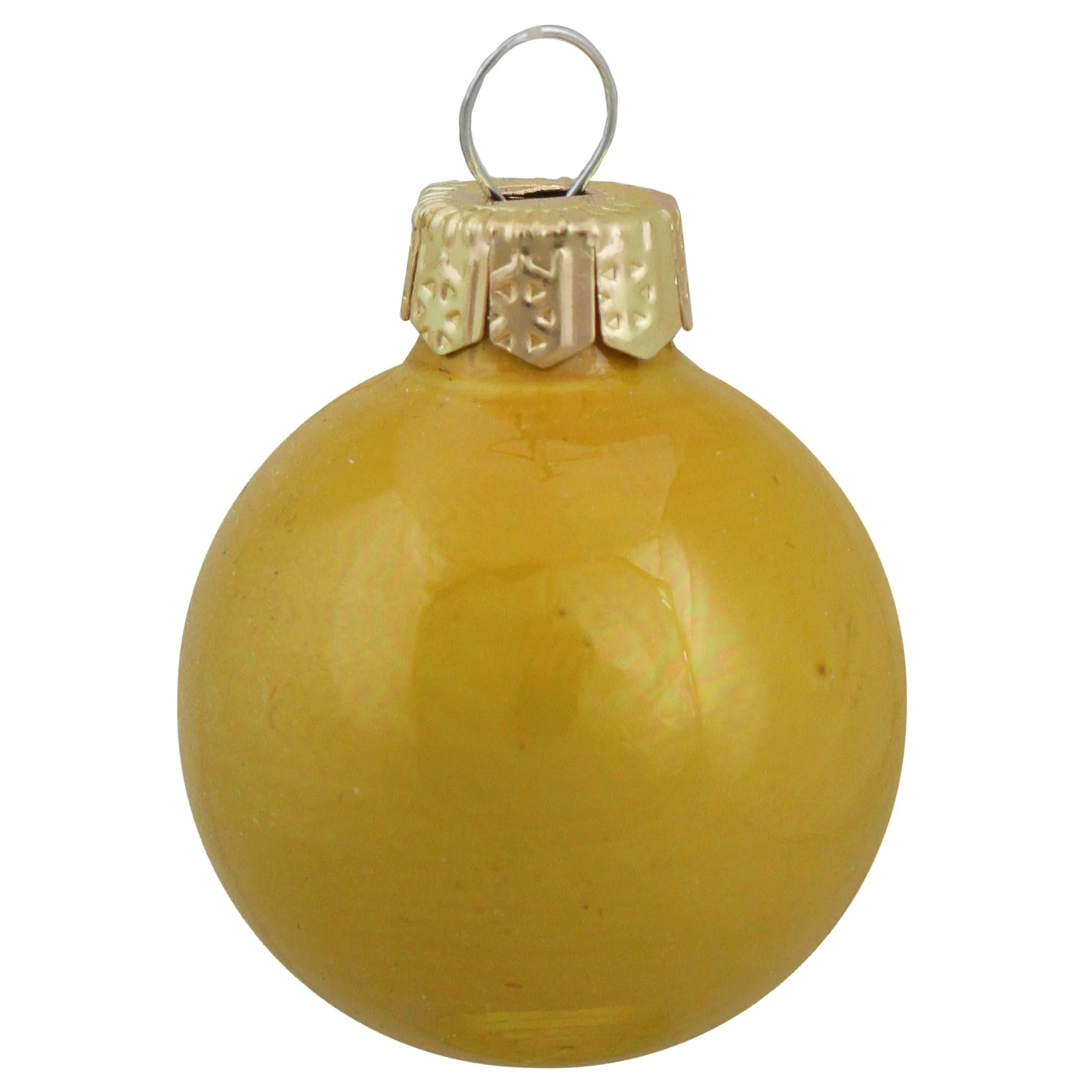 40ct Sun Yellow Pearl Glass Ball Christmas Ornament 1.25