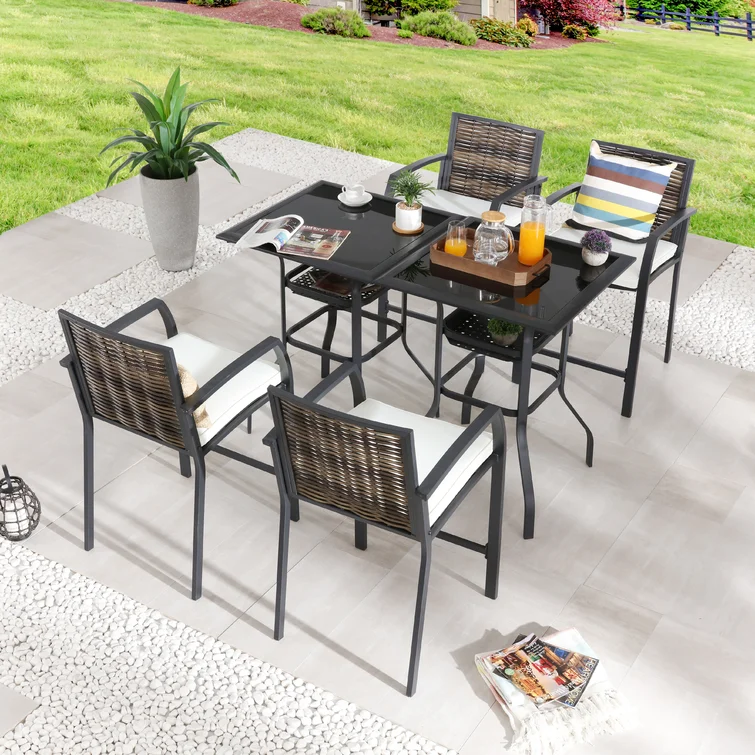 4 - Person Square Outdoor Dining Set with Cushions