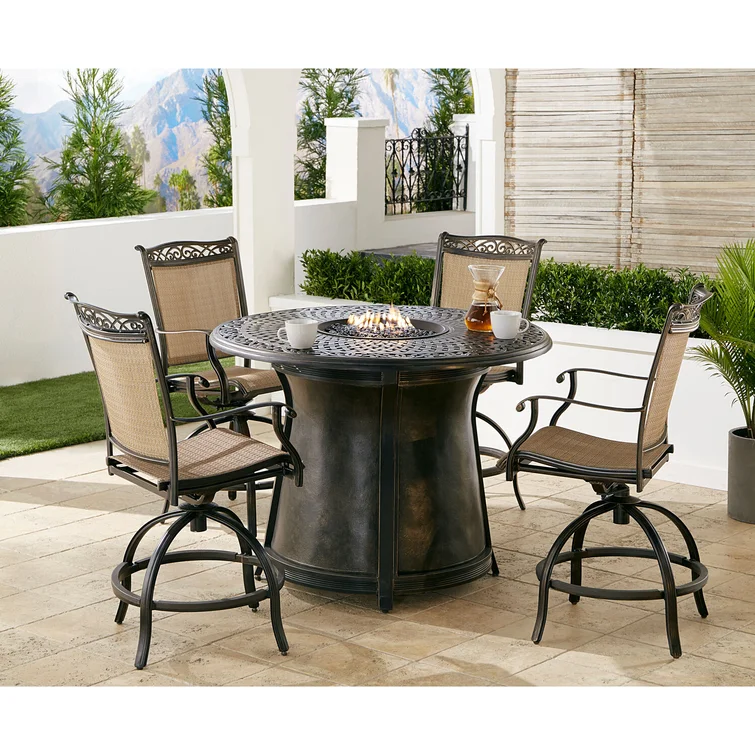 Mikenzy 4 - Person Oval Outdoor Dining Set with Cushions