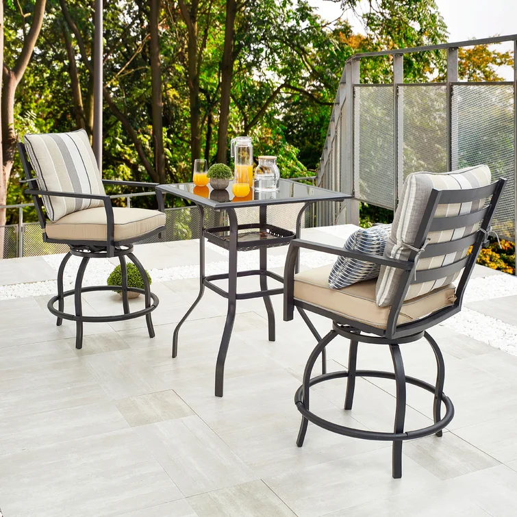 Zaina Square 2 - Person Bistro Dining Set with Cushions