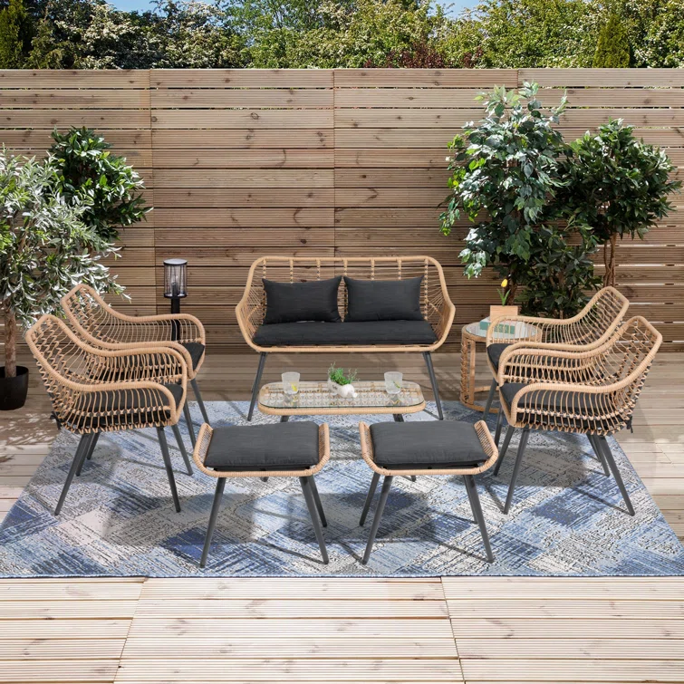 Cuesta Rattan Sofa Seating Group with Cushions