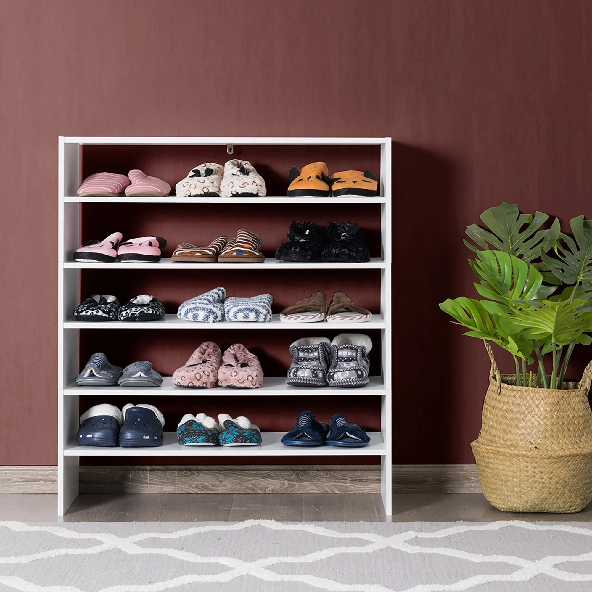 3 in 1 Shoe Rack 3 PCS 2 Tier Shoe Organizer Wood Storage Shelves