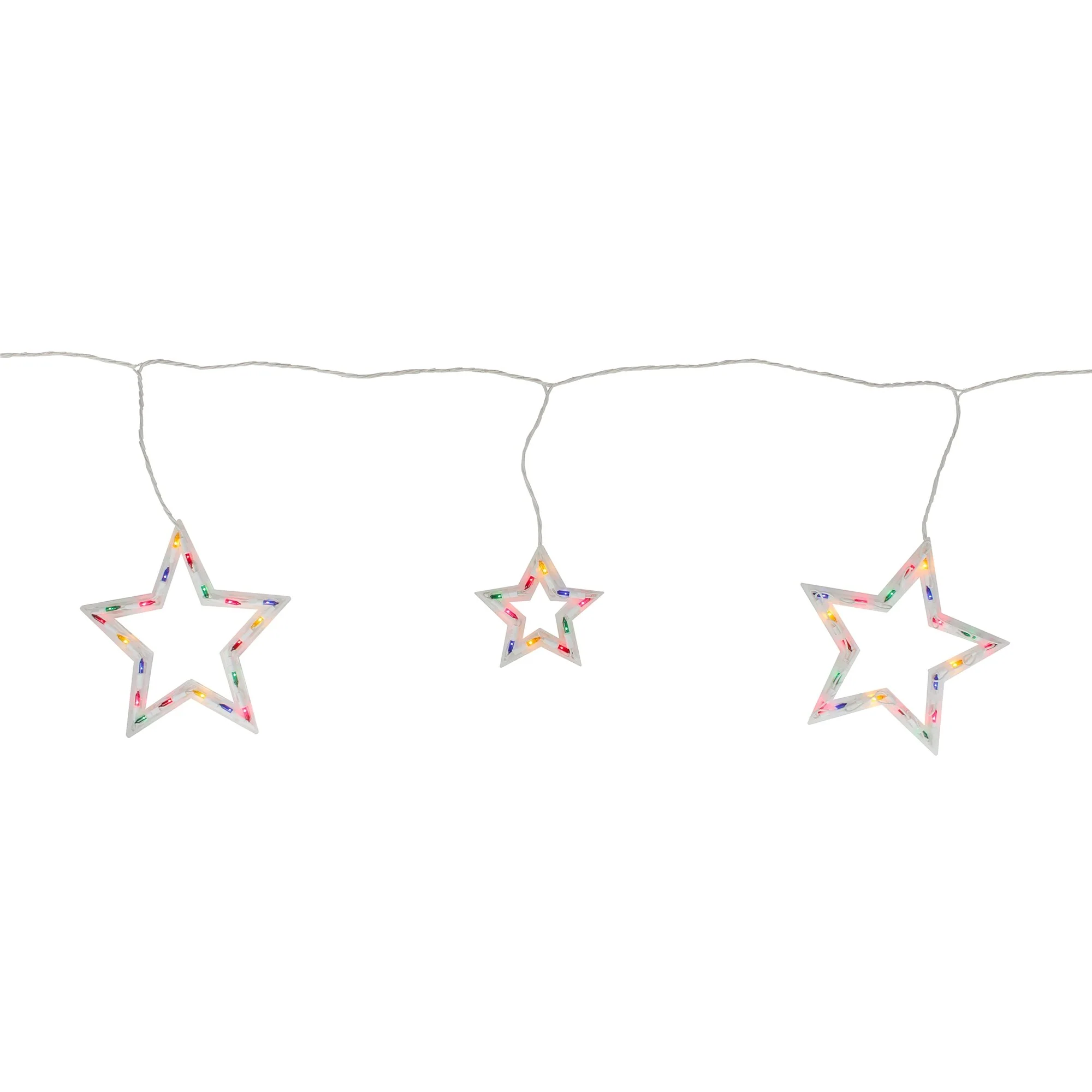 100-ct Multi-Color Star Shaped Mini Icicle Christmas Lights, 7ft