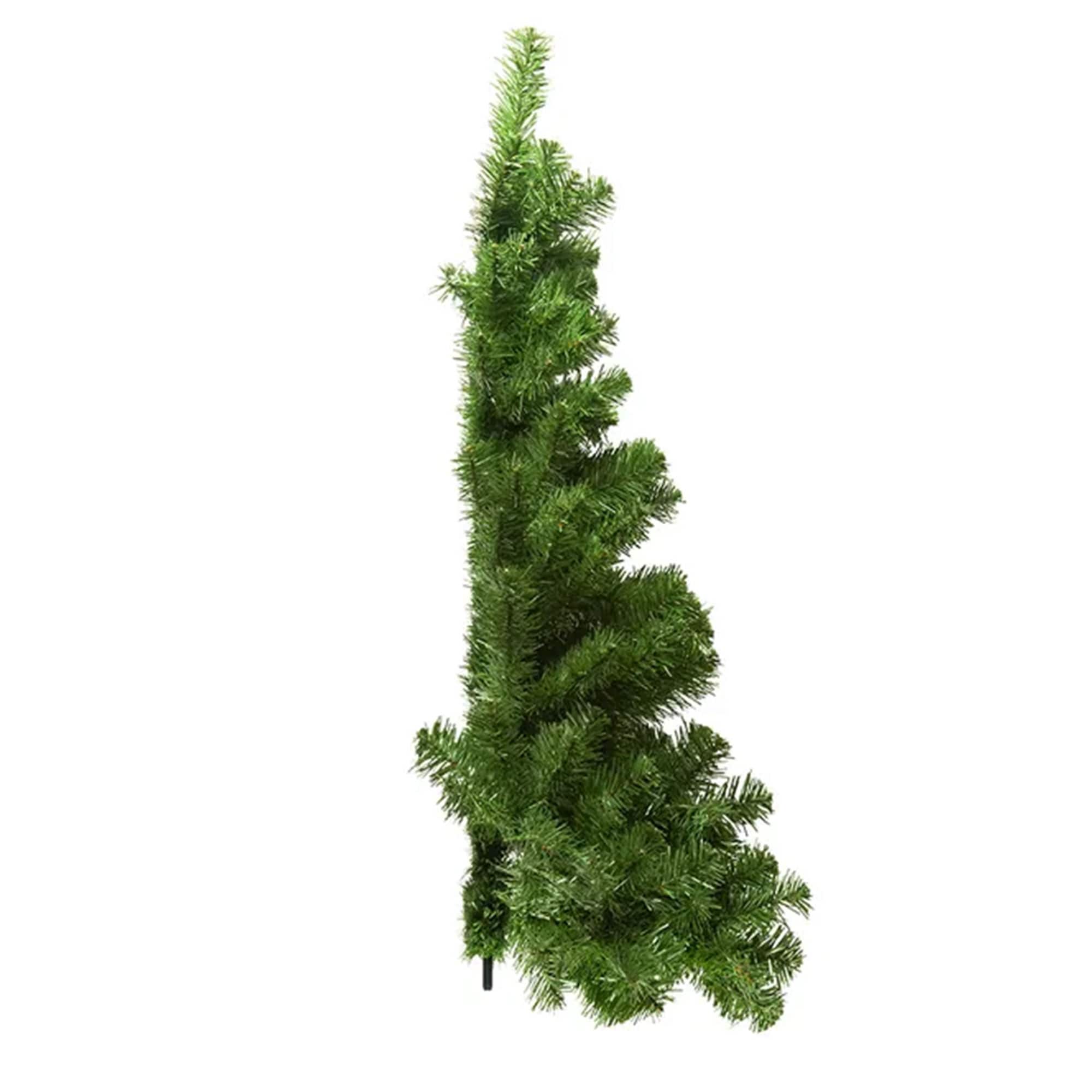 Kurt Adler 3 Foot Indoor Norway Pine Unlit Artificial Half Christmas Tree, Green - 3.55