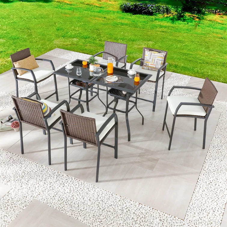 6 - Person Square Outdoor Dining Set with Cushions