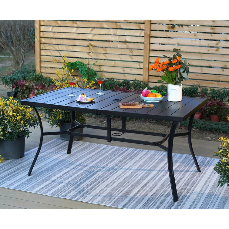 6 - Person Rectangular Outdoor Dining Set With Umbrella