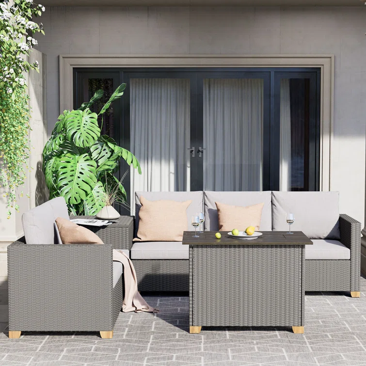 Quyen 5 Piece Sofa Seating Group with Cushions