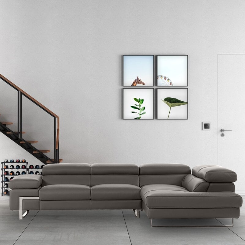 Cheneaux 120 Wide Genuine Leather Sofa & Chaise