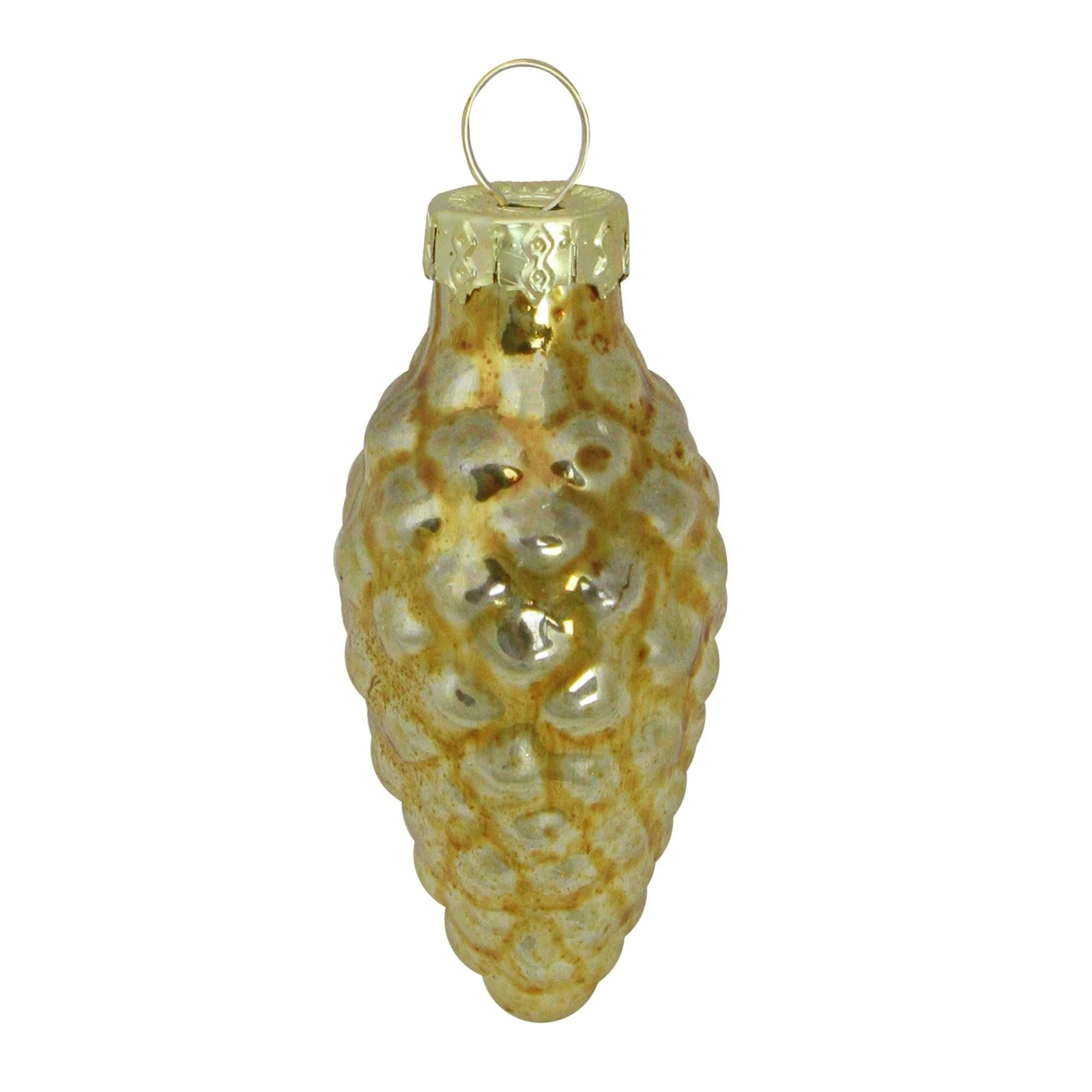 Shiny Finish Glass Christmas Pinecone Ornaments 1.75