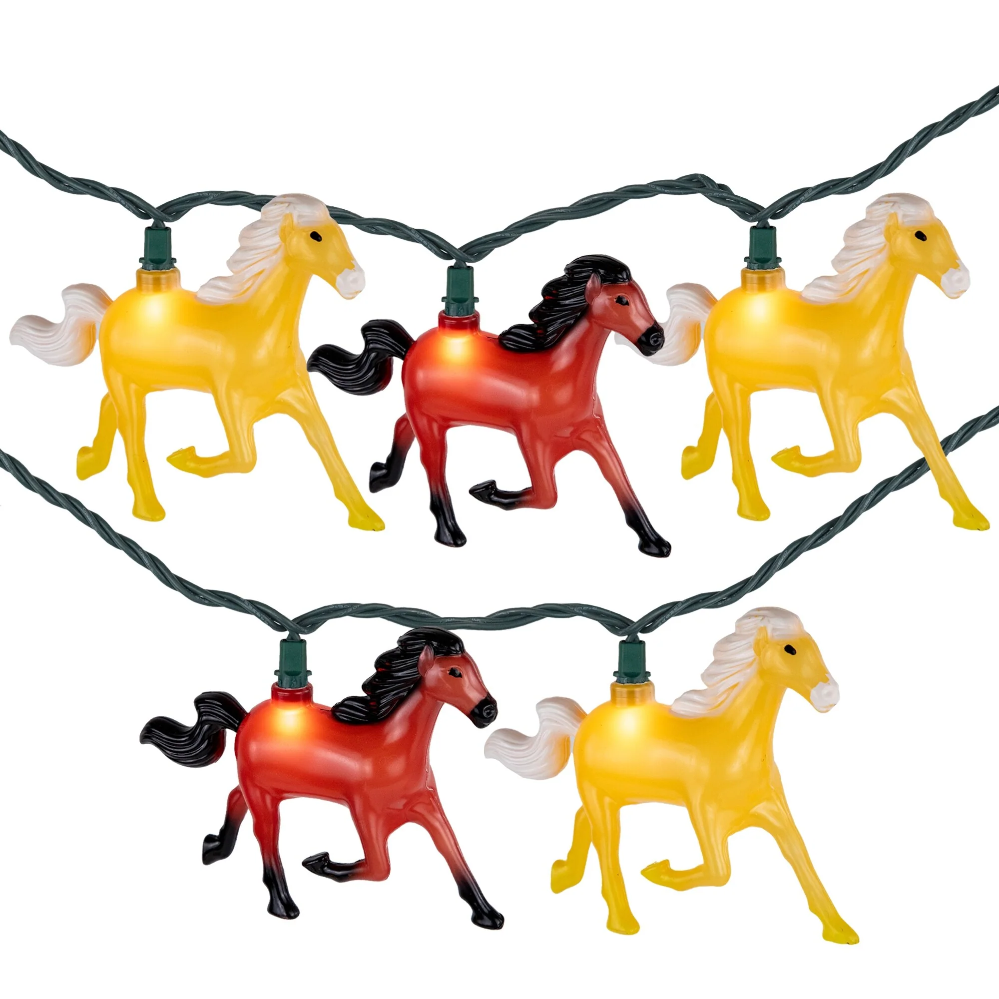 Horse Indoor Outdoor Patio Light Set - 6' Green Wire - 10ct