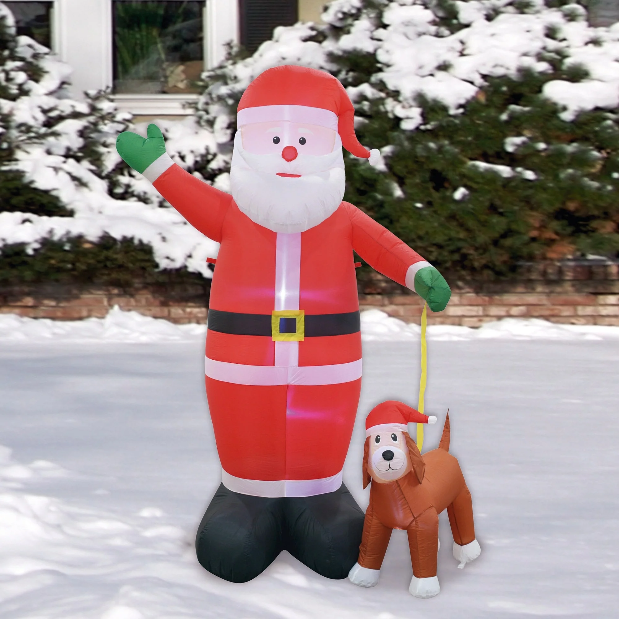 8FT Santa And Labrador Dog Inflatable - Large
