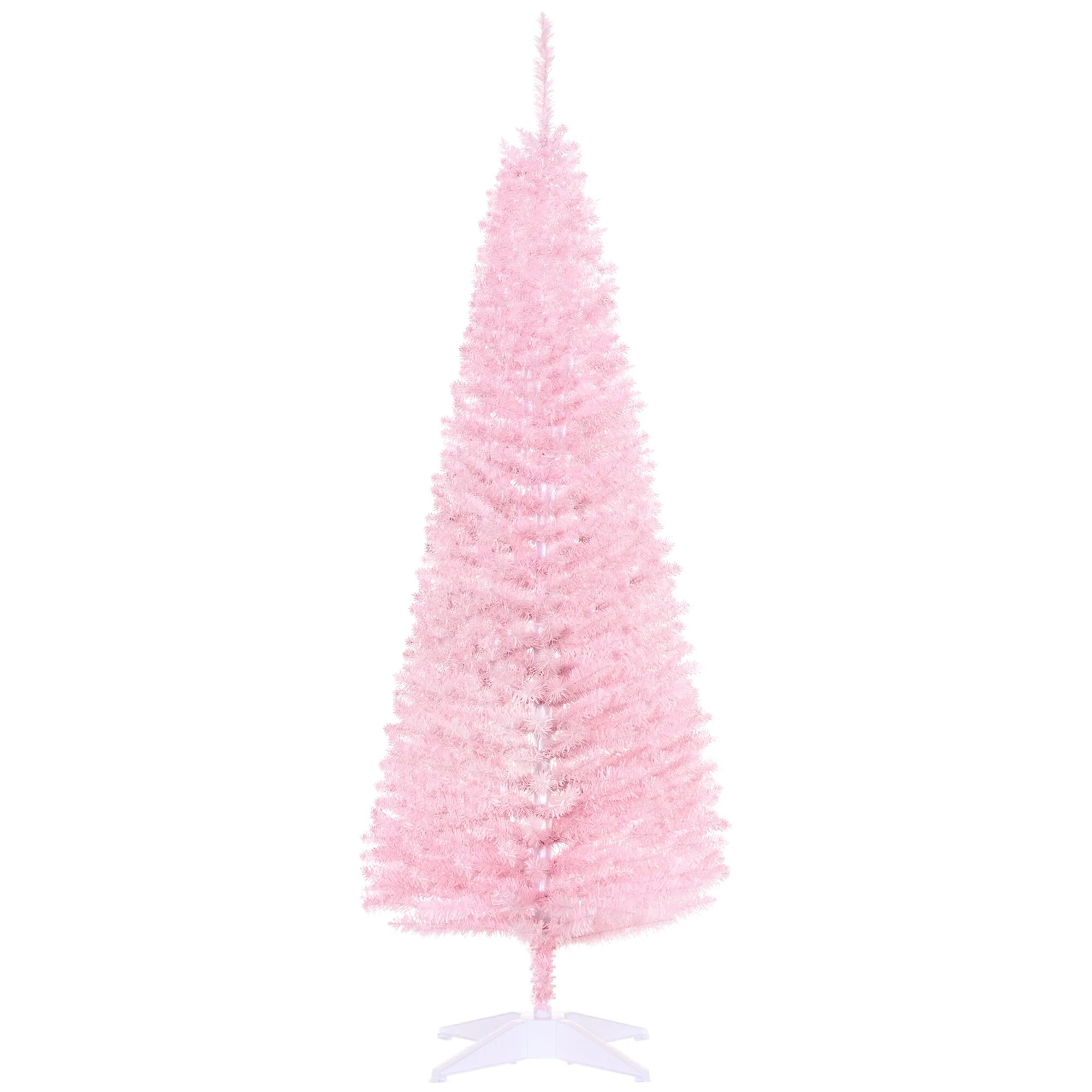 Slim 5' Pink Christmas Tree, Artificial Pencil Xmas Tree with 294 Branch Tips and Sturdy Plastic Stand