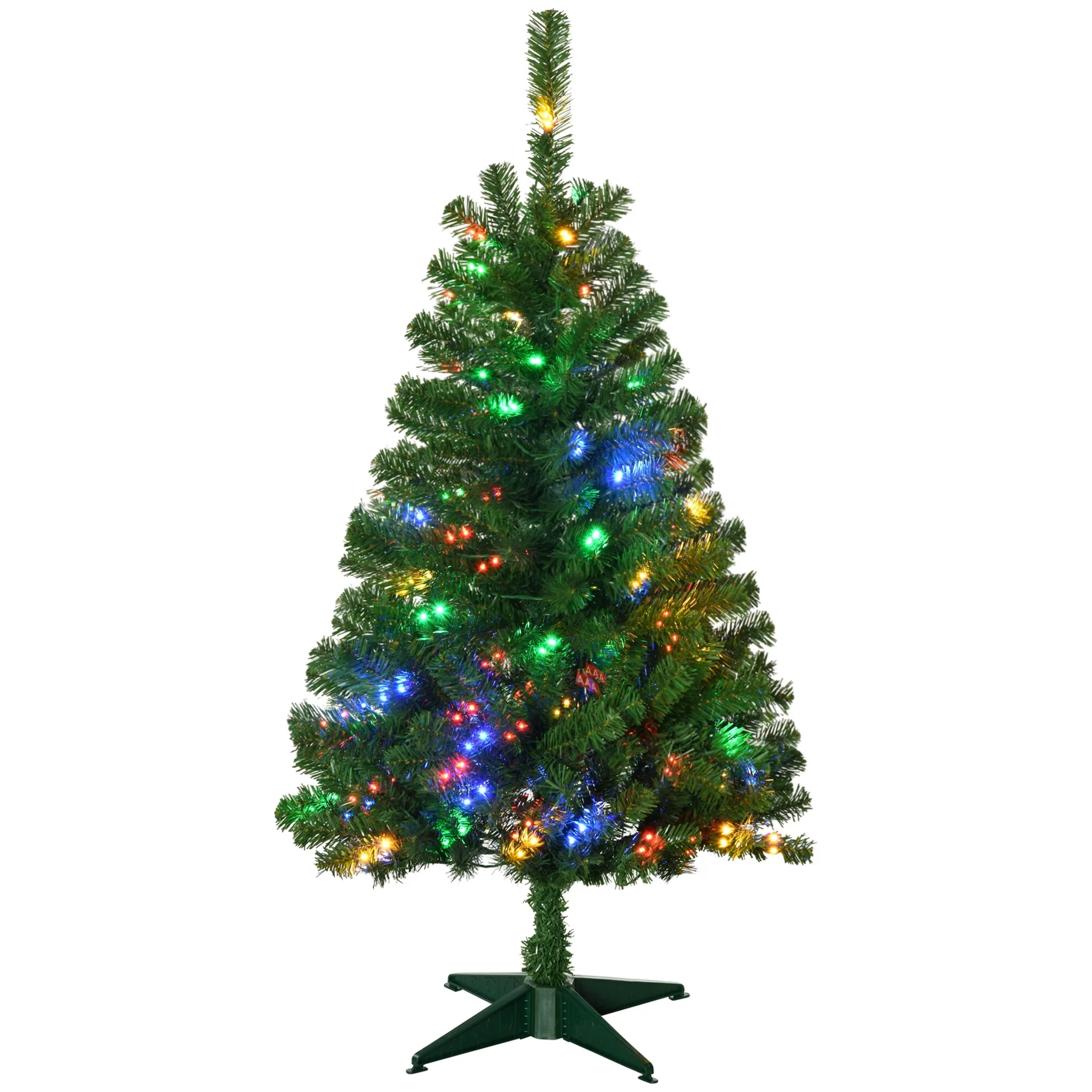Tall Prelit Artificial Christmas Tree Holiday Décor With Branches,Warm White Or Colorful Led Lights, Auto Open