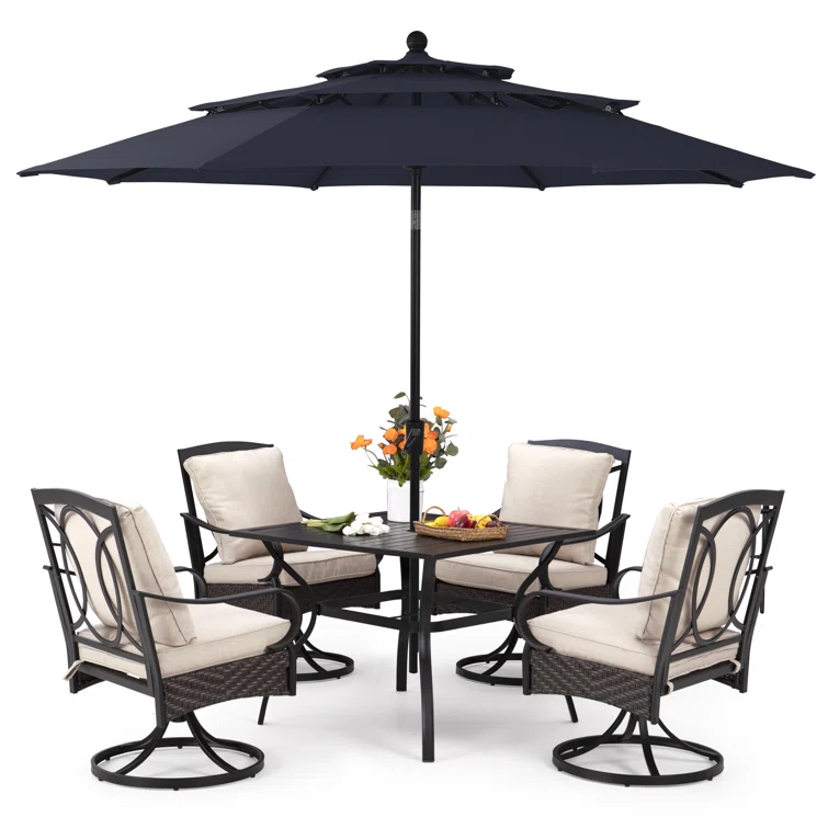 Nosson 4 - Person Square Outdoor Dining Set with Cushions