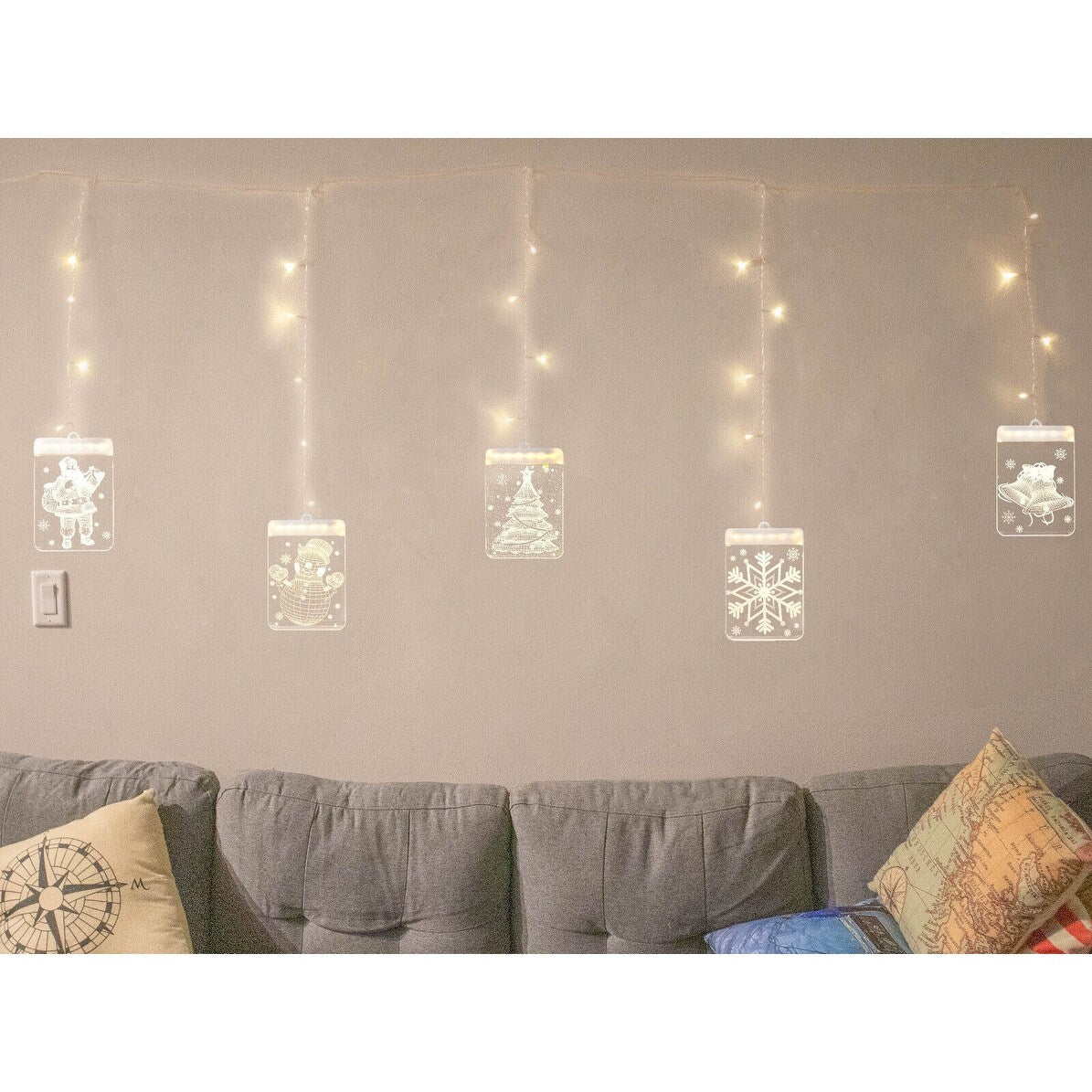 3D Christmas Hanging LED Window Lights
