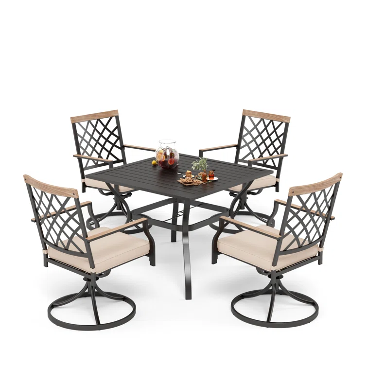 Sharlize 4 - Person Square Outdoor Dining Set with Cushions