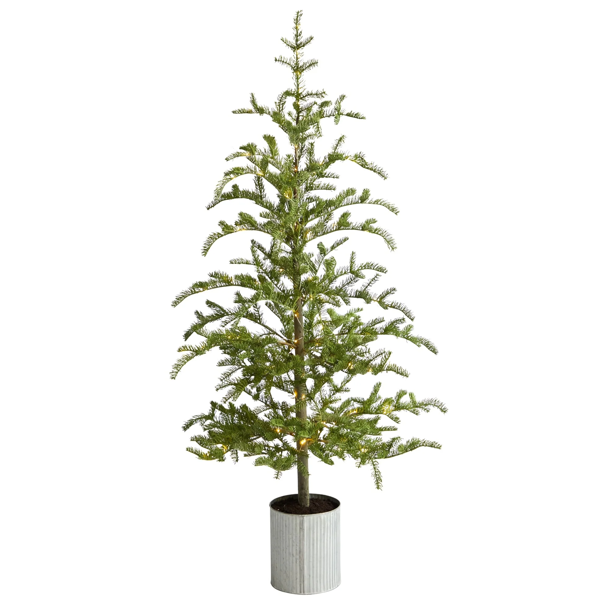 5.5' Pre-Lit Pine Christmas Tree in Decorative Planter with 150 Lights - 5.6