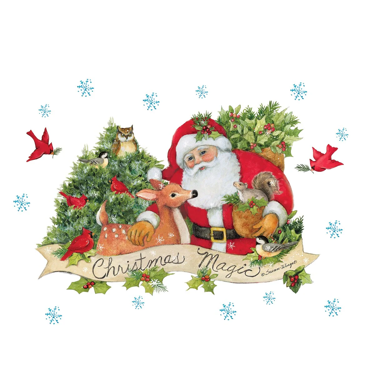 Santa Claus Christmas Magic Garage Door Magnets - Green - NO SIZE