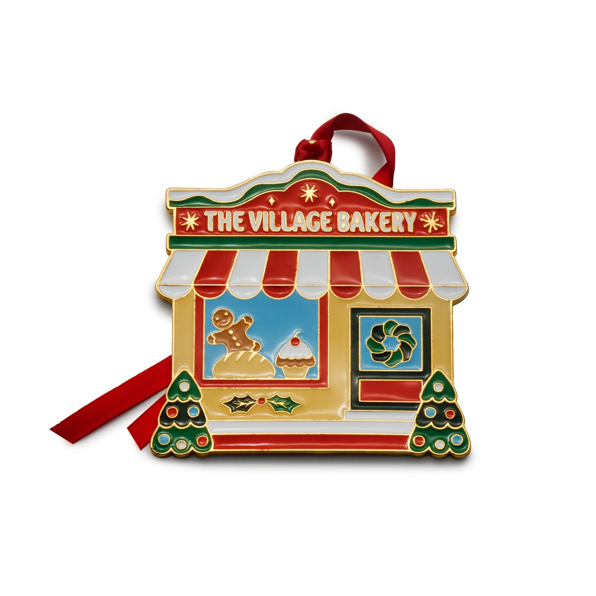 Wallace 2025 Gold-Plated Enameled Village Ornament, 2th Edition - N/A