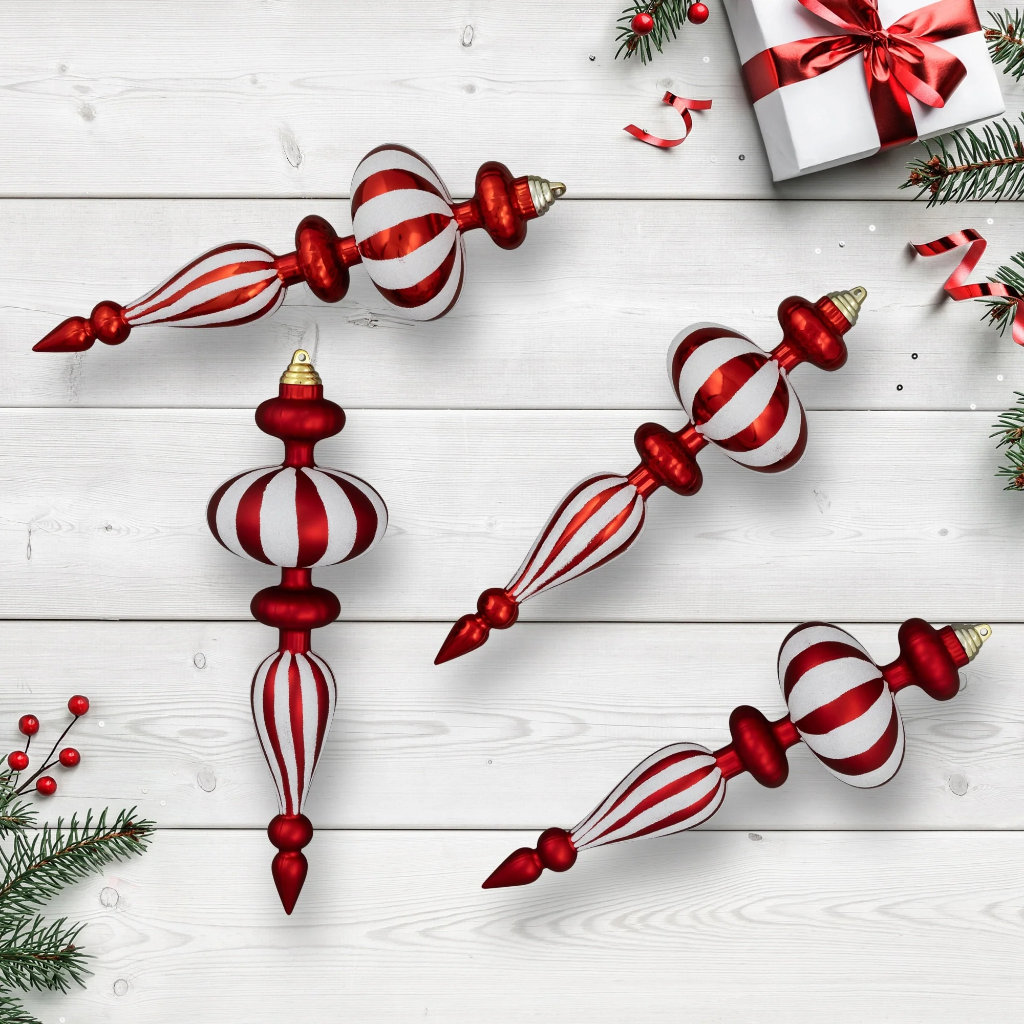 Shatterproof Commercial Size Finial Christmas Ornaments - 14