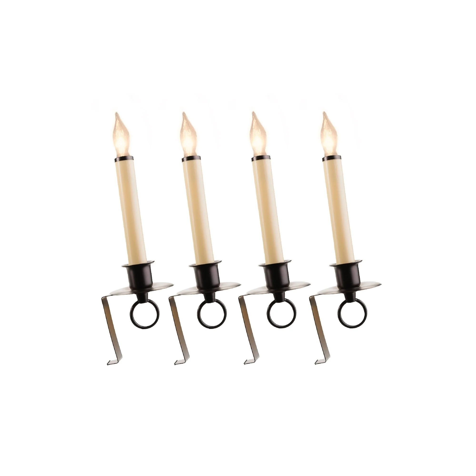 LED Lighted Window Candles with Bronze Wall Bracket - 12