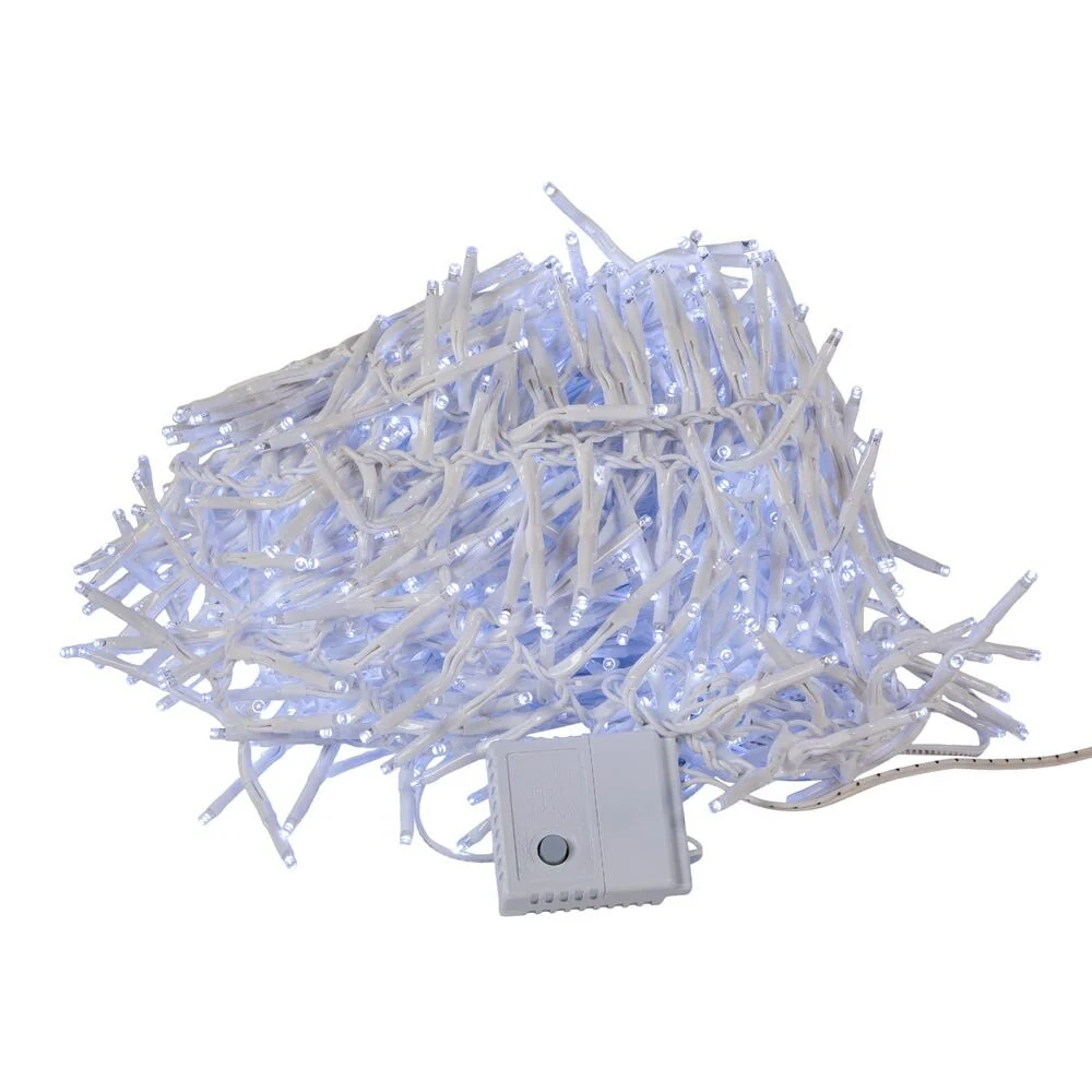 Kurt Adler 1000-Light 32.8-Foot Cool White LED White Wire Cluster Garland
