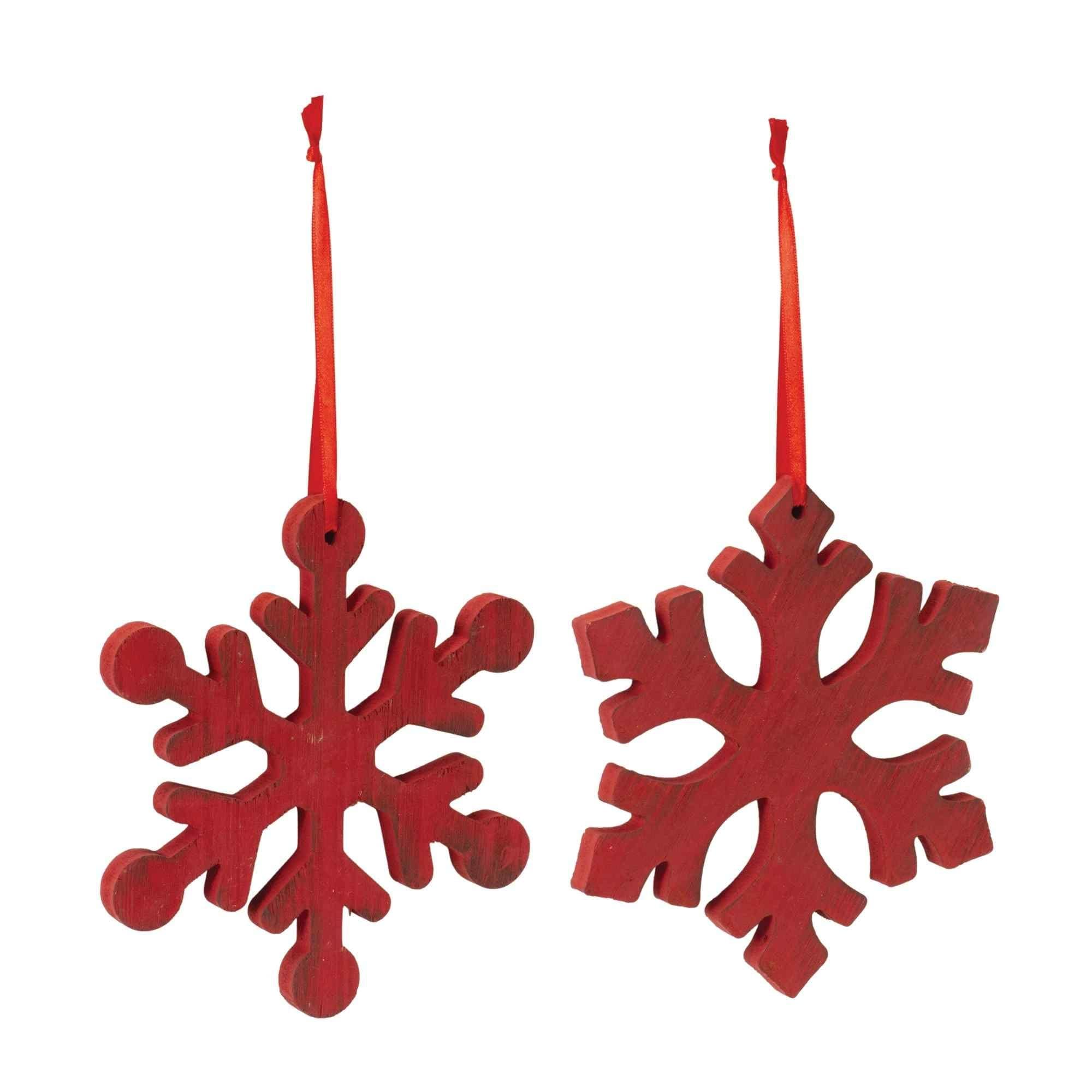 Wood Snowflake Christmas Ornaments - 7.75