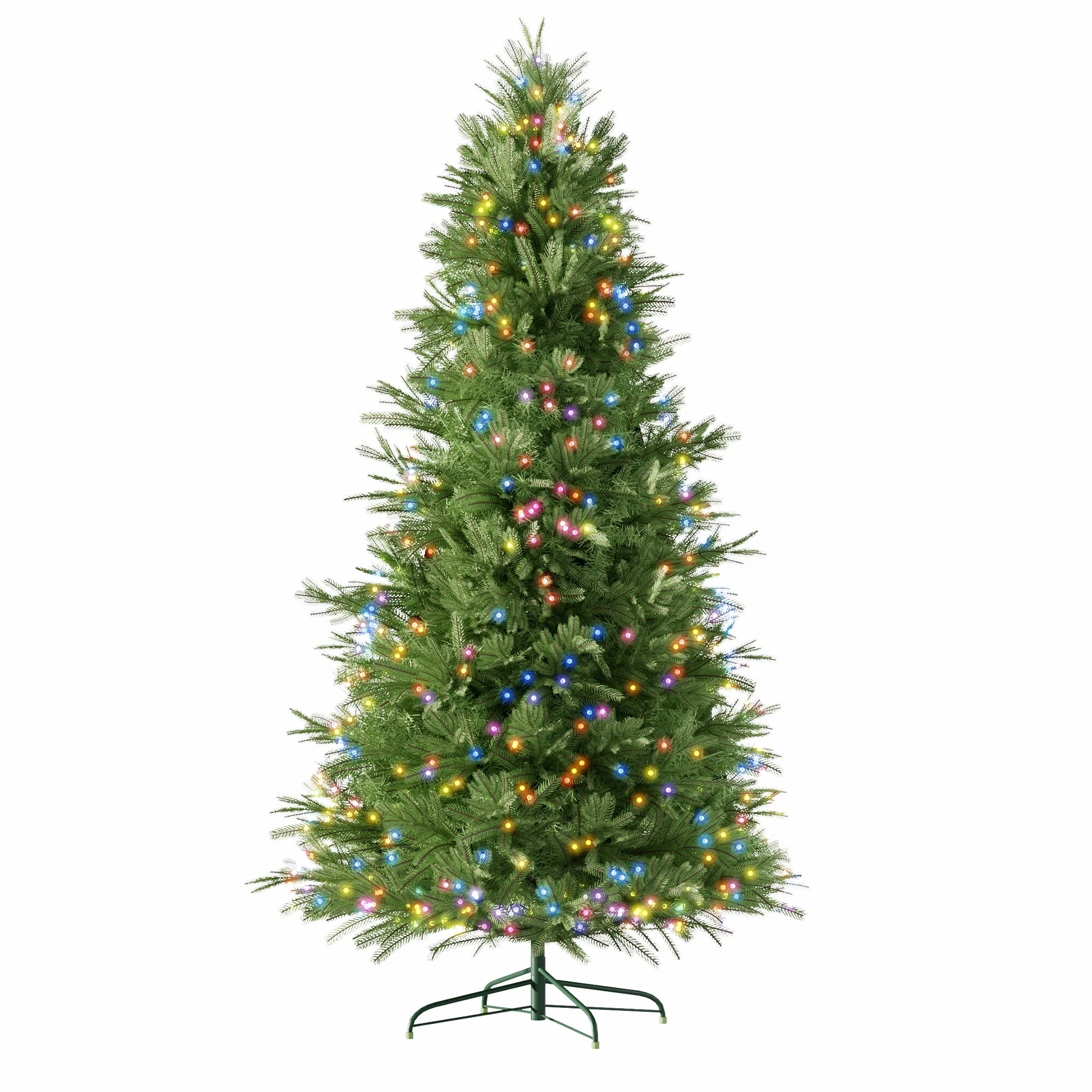 6.5' Everett Balsam Artificial Christmas Tree with Prelit 450 LED Lights and Metal Stand