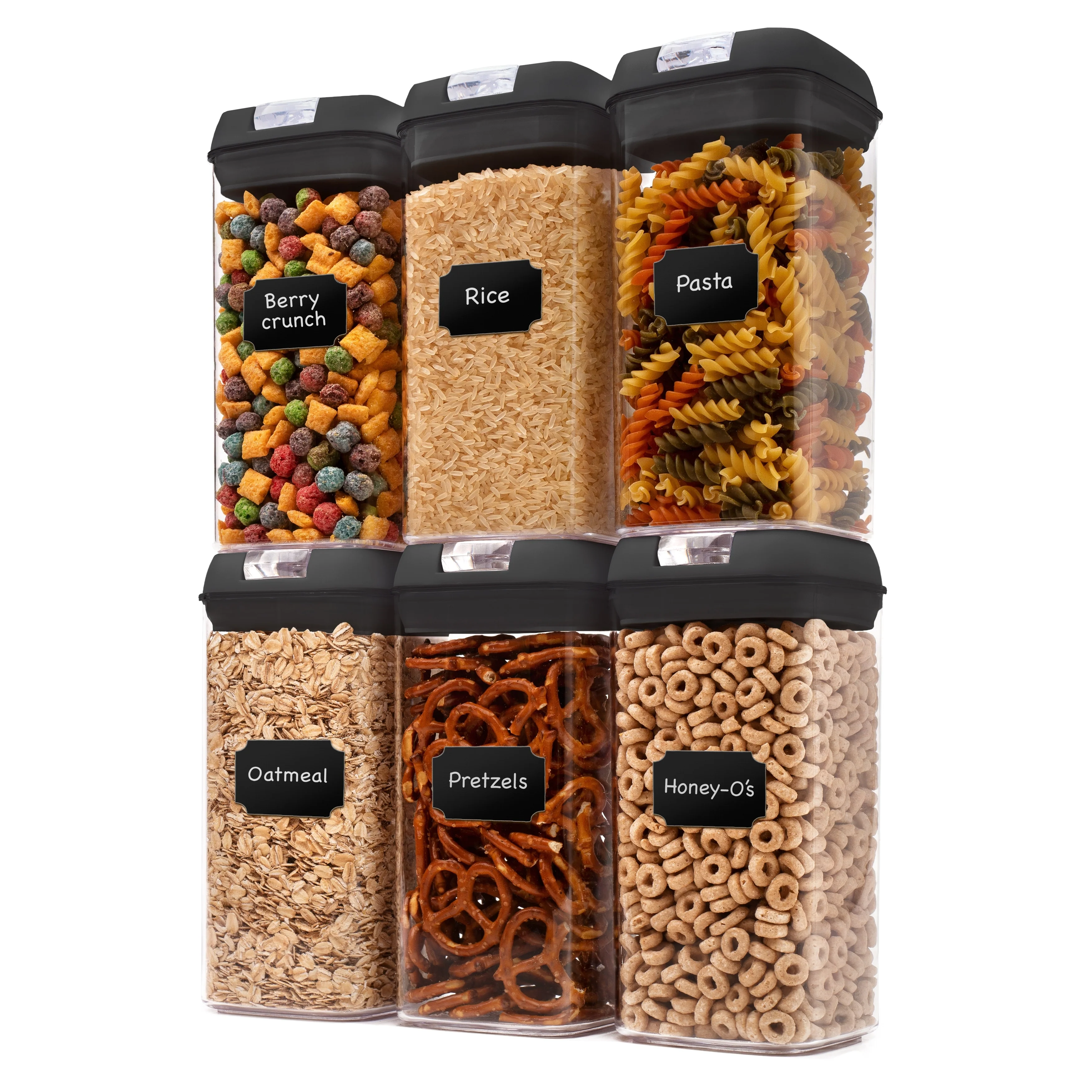Cheer Collection Set of 6 Uniform Size Airtight Food Storage Containers