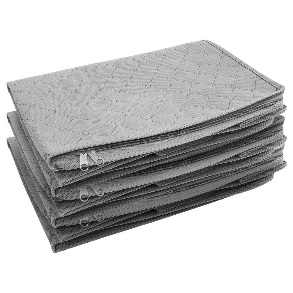 Sorbus® Foldable Storage Bag Organizer Set, Great for Clothes, Blankets, Closets, Bedrooms, and more (3 Pack, Gray)