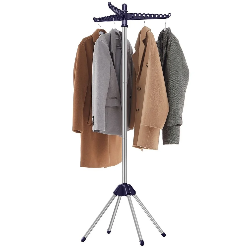 Stainless Steel Foldable Clothes Drying Rack with 360° Rotatable Arms Large Capacity and Space-Saving Design