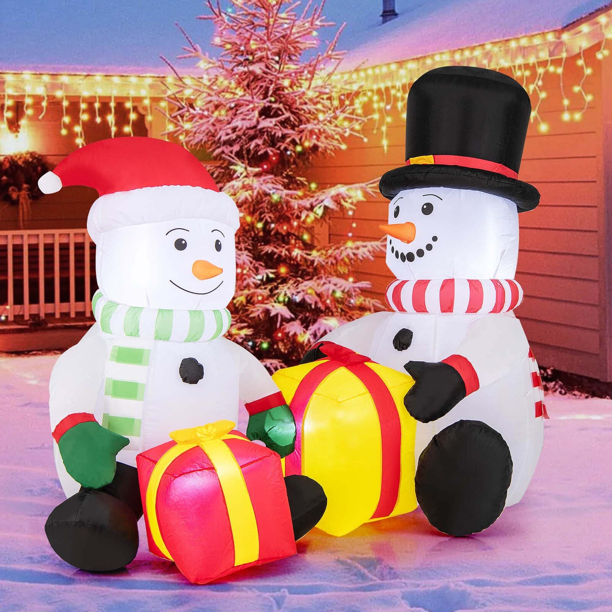 Costway 5FT Christmas Inflatables with Gift Boxes 4 Bright LED Lights - See Details