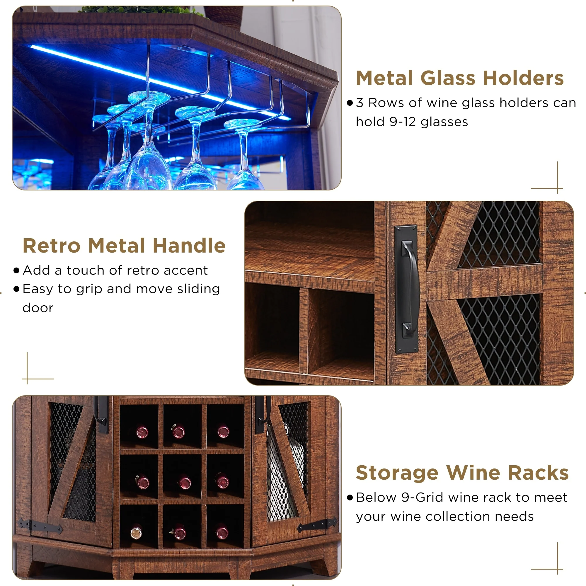Farmhouse Corner Bar Storage Cabinet, Wine Bar Cabinet, Bar Cabinet