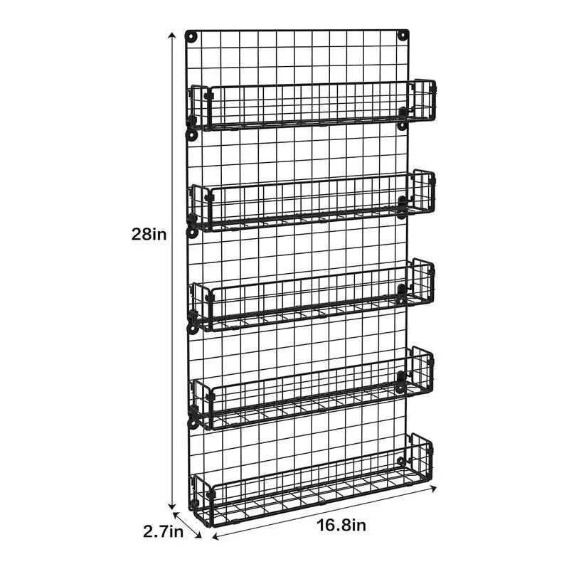 Spice Rack Organizer, 5-Tier Wall Spice Rack - 2.55