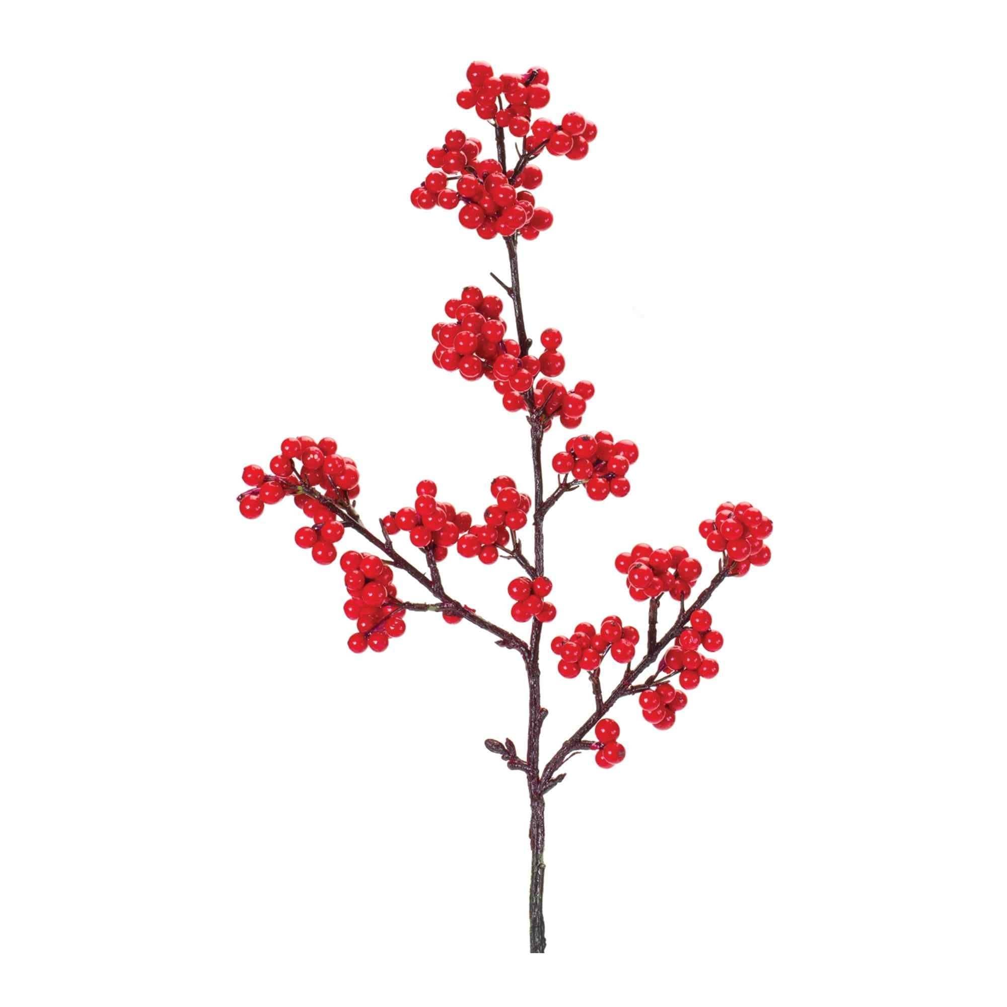 Set of 6 Red Berry Twig Christmas Artificial Sprays 23