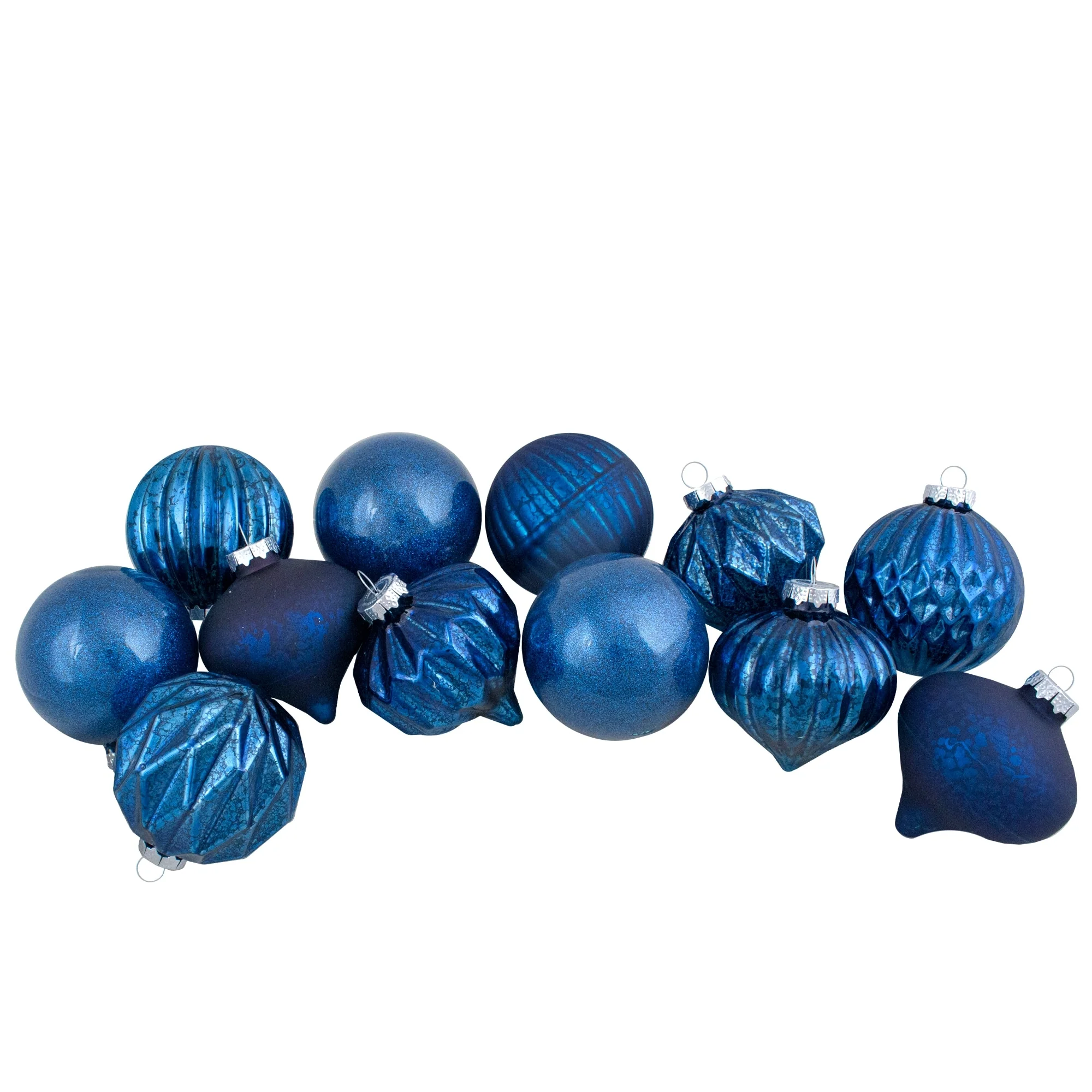 Finial and Glass Ball Christmas Ornaments - 3.25
