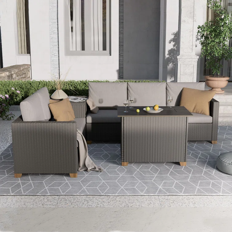 Quyen 5 Piece Sofa Seating Group with Cushions