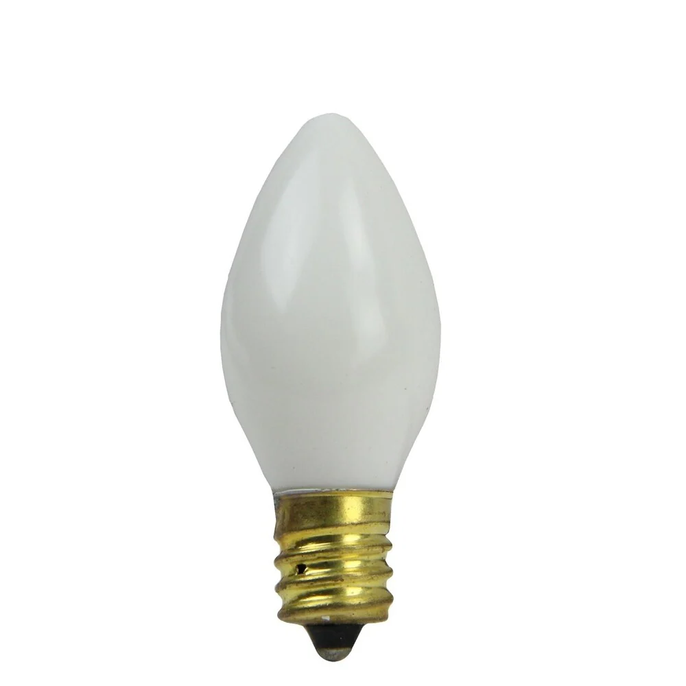 Pack of 4 Opaque Ceramic Clear C7 Christmas Replacement Bulbs