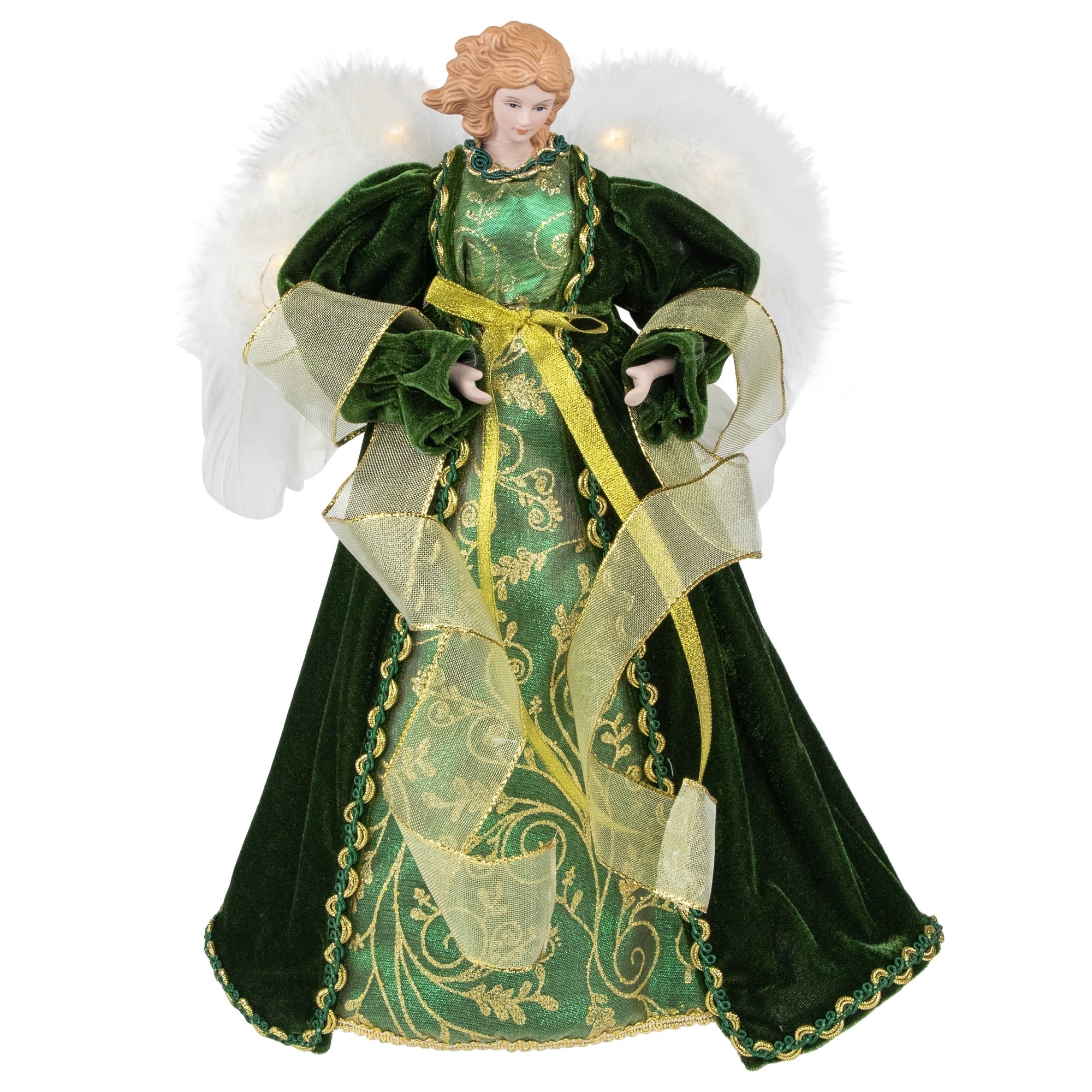 Angel with Lighted Wings Christmas Tree Topper - 14